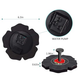 Jutai Solar Fountain No Battery Needed,Solar Bird Bath Fountains,Solar Powered Fountain for Birdbath, Outdoor, Pond, Fish Tank and Garden Decoration