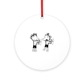 CafePress Wimpy Kid Dancing Round 4" MDF Holiday Ornament