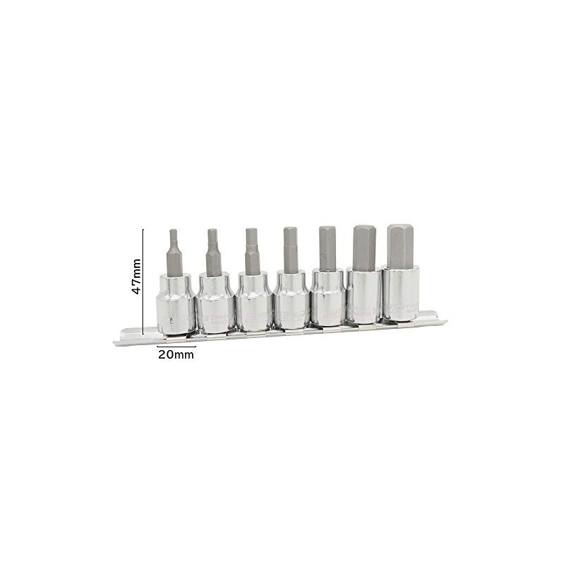 PWT 3/8 inch 9.5 mm Hex Bit Socket Set H3,H4,H5,H6,H8,H10,H12