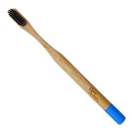 2 Bamboo Toothbrushes with 2 Cornstarch Tongue Scrapers - Eco-Friendly Dental Pack