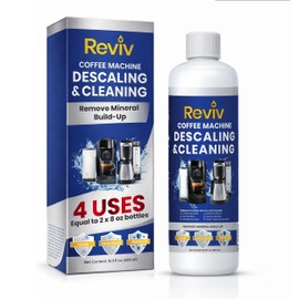 REVIV Coffee Maker Descaling Solution (4 Uses) 16.9 fl oz – Universal Coffee Descaler for Keurig, Nespresso, Breville & Delonghi Machines – Descaler for Multi-Cup & Single Serve Brewers
