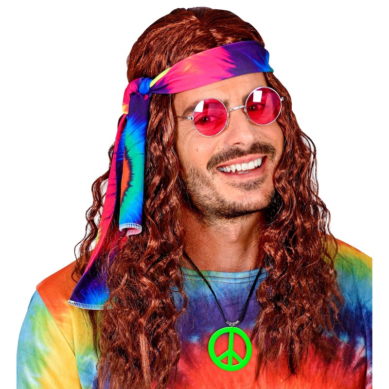 Widmann 50077 Halskette Hippie Erwachsene, Unisex, 60er-Jahre, Disco, Mottoparty, Karneval,