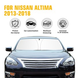 Windshield Sun Shade for Nissan Altima 2013-2018 Foldable Sun Visor Protector for Altima Accessories Sunshade Car Front Window Sunshades Blocks UV Rays