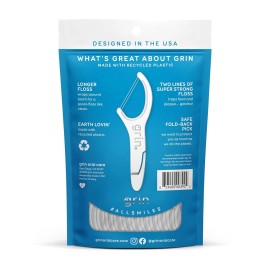 no GRIN Double Flosspyx, Floss Picks, 75 Count, Dental Flossers, Minty Flavor