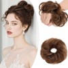 SEGO Human Hair Messy Bun Hair Scrunchies Curly Wavy Hair