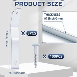 Lanties 103 Pcs T-Screw Wrench Set Include 100 T-Head Screw and 3 Security Hardened Security Picture Hanger Wrenches to Lock Artwork