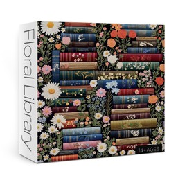 Vintage Flower Book Puzzles for Adults 1000 Pieces, Beautiful Wildflower Plant Jigsaw Puzzle, Unique Difficult Embroidery Art Puzzles