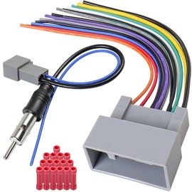 Zenoruslky Car Radio Wiring Harness Antenna Adapter Kit, 24Pin Stereo Wire Harness Aftermarket Radio Connector Plug Compatible with Honda Accord Civic CRV Fit Insight Odyssey Pilot Ridgeline 10-15