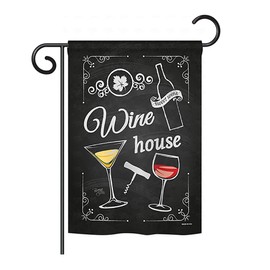 Breeze Decor G167002 House Happy Hour & Drinks Everyday Wine Impressions Decorative Vertical Garden Flag, 13" x 18.5", Multicolor