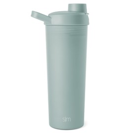 Simple Modern Plastic Protein Shaker Bottle with Ball 24oz | Shaker Cup for Protein Mixes, Shakes and Pre Workout | Rally Collection | Sea Glass Sage