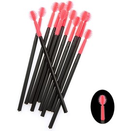 Cepillos de pestañas de silicona desechables, paquete 50 aplicadores varitas rímel en forma torre, suministros extensión pestañas para herramientas maquillaje (forma esférica)