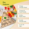 3 Pack - Wooden Triangle Peg Board Game - Retro