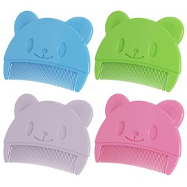 4 Pieces of Bear Fetal Hair Comb, Cradle Hat Comb, Cute Tooth Comb, Baby Numbers, Simple Plastic Hair Comb, Newborn Hair Comb.