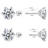 Moissanite Screw Backs Stud Earrings, GRA Certification, 6 prongs Solitaire