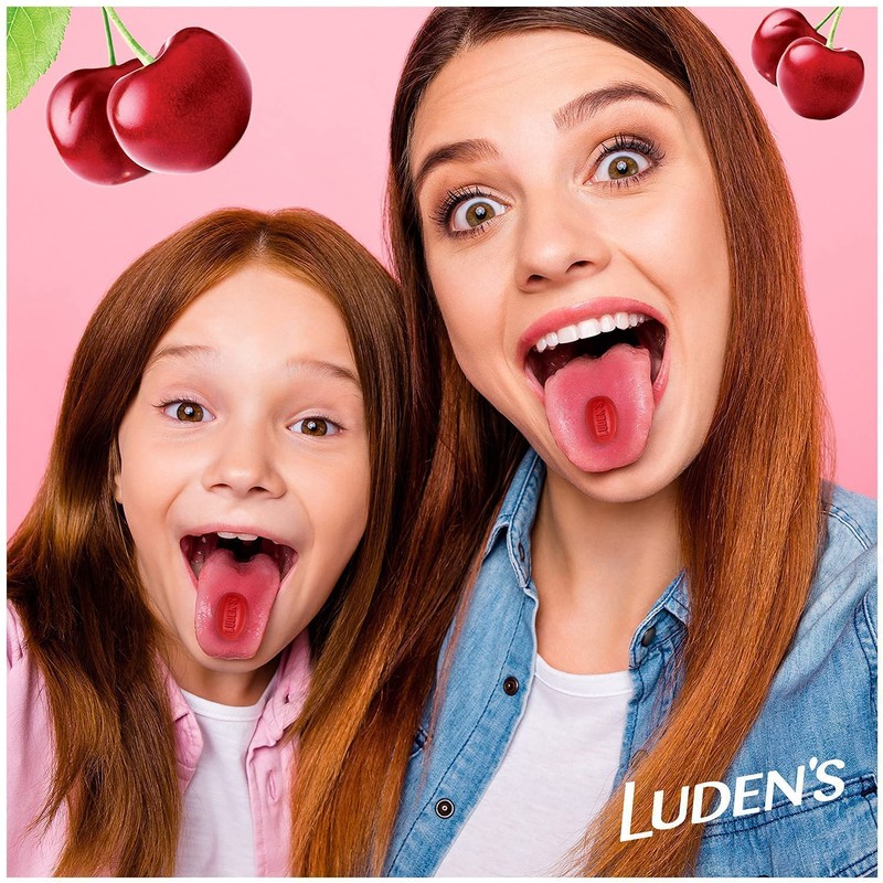 Luden's Sugar Free Wild Cherry Throat Drops, Sore Throat Relief,