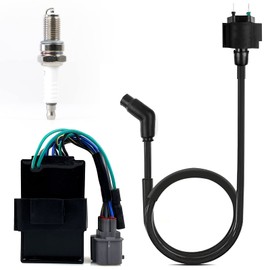 Ignition Coil Igniter CDI Box Spark Plug for Honda Rancher 350 TRX350 TRX350FE 4x4 ES TRX350TE 2x4 ES TRX350FM 4x4 S TRX350TM 2x4 S 2000-2005 30510-HN5-670 30410-HN5-671 30400-HN5-305