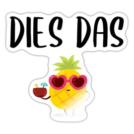 Spreadshirt Dies Das Ananas Mit Sonnnbrille cool Sticker, max. 10 x 10 cm, 10 x 10 cm, Weiß glänzend