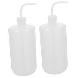 Ciieeo 2pcs Plastic Safety Wash Bottles with Curved Spout and Narrow Mouth Translucent Squeeze Containers for Lab Gardening Tattoo Use Ergonomic Design for Precise Pouring and Capacity