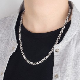 Dankadi Fashion Men Solid 925 Sterling Silver Miami Cuban Link Necklace 6 MM 18 "20" 22 "24" 26" Curb Chain Jewelry Gift (6MM 18 inch)