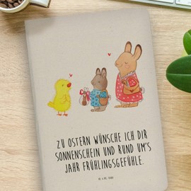 Mr. & Mrs. Panda DIN A4 Baumwoll Notizbuch Ostern Geschenke - Ostergeschenke, Osterdeko, Skizzenbuch, Tagebuch, Geschenke zu Ostern, Schokohase,