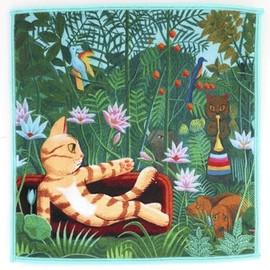 blooming cat art microfiber w face dream