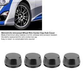 4Pcs 56mm Centre Hub Cap,Aluminum Alloy Universal Wheel Rim Center Cap Hub Cover Modified Part (Black)