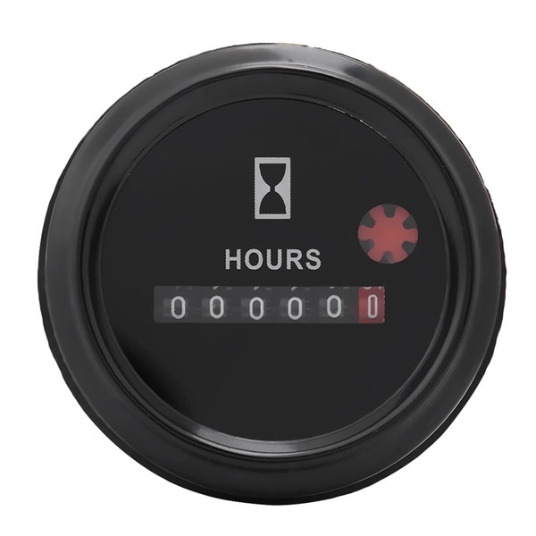 Quartz Hour Meter, 12-36V DC AC Mechanical Round Hour Meter
