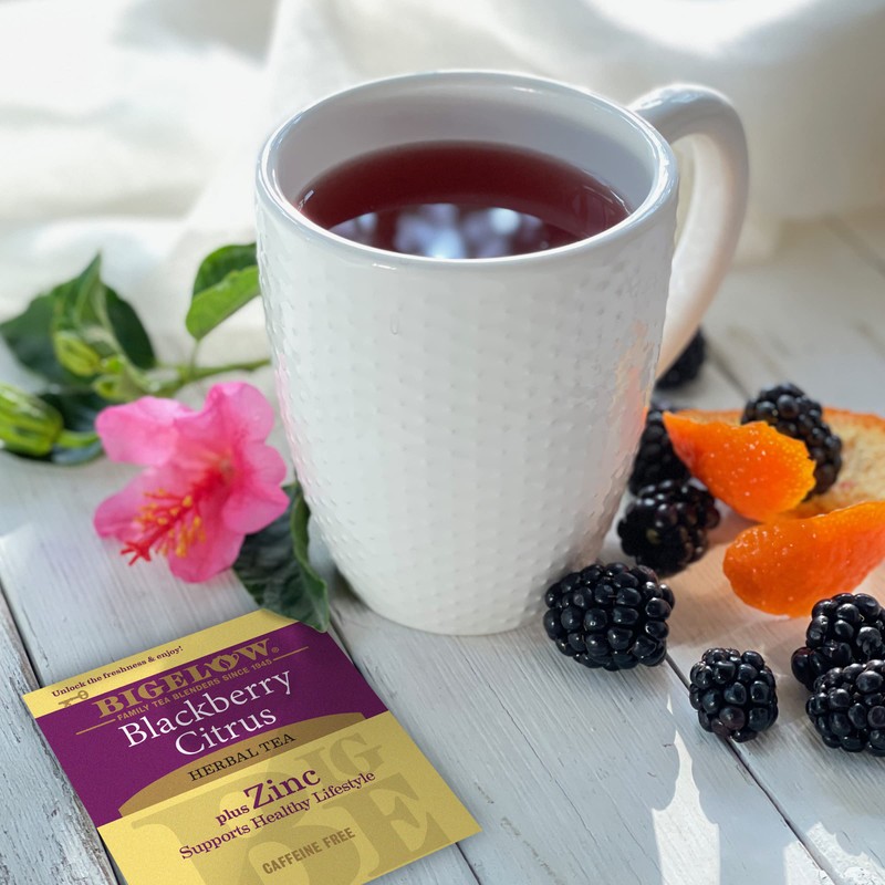 Bigelow Tea Blackberry Citrus Plus Zinc Herbal Tea, Caffeine Free