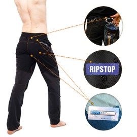 Ucraft - Anti-Gravity and Bouldering Unisex Pants, 5 Pockets, 5 Fabrics (Graphite, S)