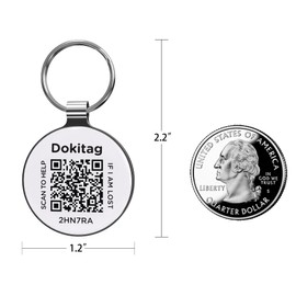 Dokitag QR Code Pet ID Tag - Scan for Instant Pet Location Alerts, Lightweight Zinc Alloy (Purple, Small)