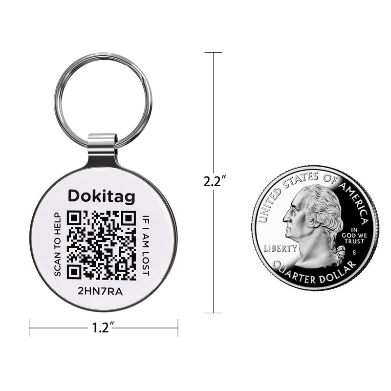 Dokitag QR Code Pet ID Tag - Scan for Instant