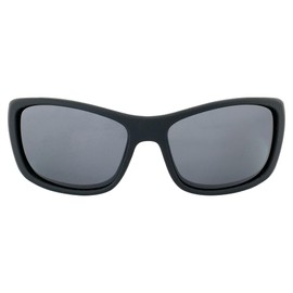 Bluewater Polarized Paddle Sunglasses Matte Black Frames Polarized Grey Lenses by Global Vision, Black, Adult