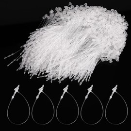 Plastic Fasteners, 1000 Pieces 3.5 Inch Long Clear Snap Lock Pins Security Jewelry Tags Pins Hang Clothing Price Tags Transparent Price Tags Loop for Retail Store Clothes Crafts Price Tag Showing