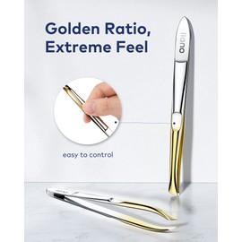 llano Tweezers, Professional Precision Eyebrow Tweezers for Women and Men, Stainless Steel Slanted Hair Removal Plucker Makeup Tool for Brow, Facial Hair, Blackhead and Splinter