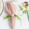 HLIWS 4 Pieces Eucalyptus Leaf Napkin Rings,Handmade eucalyptus leaves Napkin