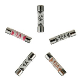 5 Values 100pcs BS1362 1A 3A 5A 10A 13A, 240V Ceramic Tube Fuses Assortment Kit | Mixed Household UK, 13 Amp Fuses UK, Mains Plug Fuse Kit (6.3x25mm) in Storage Box