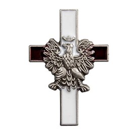 Polart | Polish Eagle Lapel Pin - Polska Silver Plated Christian Cross Pin with Butterfly Clutch - Poland Gifts for Suits, Bags, Hats, and Collector of Warsaw Lapel Pins and Brooches (for Men & Women)