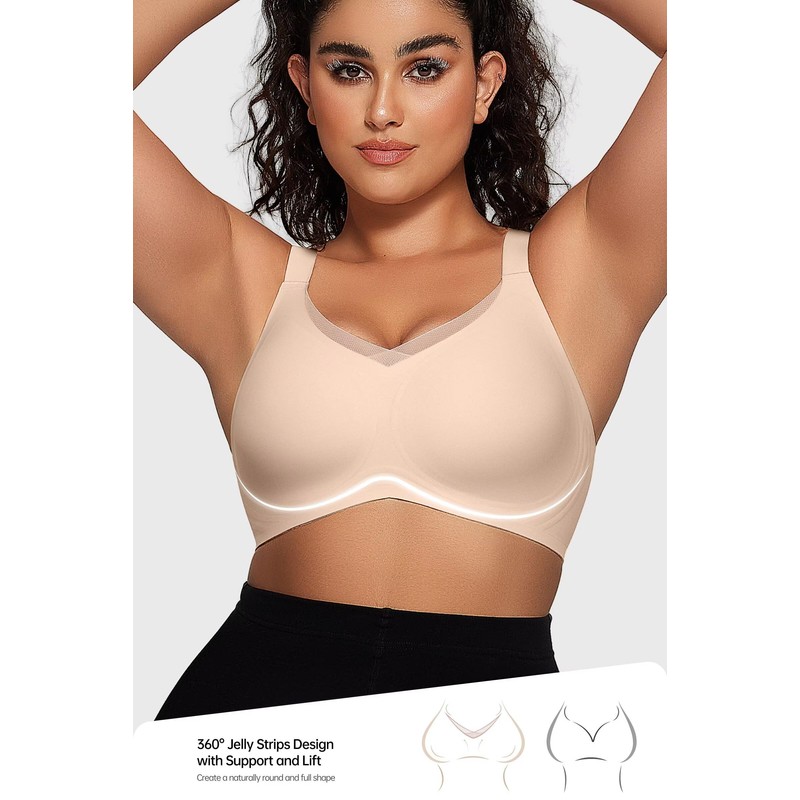 Vertvie Wireless Bras for Women Comfortable Supportive Mesh Crossover Bras