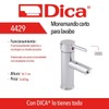 DICA, Monomando Corto Ecologico para Lavabo, Acabado Cromo, Acero Inoxidable,