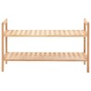 vidaXL Solid Walnut Wood Shoe Rack - 27.2"x10.2"x15.7" Beige 2
