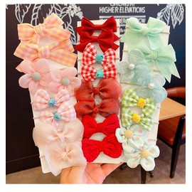 VOKLLIYU Children's Hair Elastics, Set of 10, Stylish, Cute, Colorful Flowers, Ribbon, Bowknot, Kids, Painless, Hair Elastic, Infants, Girls, Hair Accessories, Hair Clips, Hair Ornaments, Girls, Kids