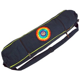 GURU SHOP Yoga Mat Bag Rainbow Om Wine Men/Women Cotton 65 x 15 x 15 cm Bags for Yoga Mats, petrol, Unit size