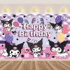Generic Kuromi Theme Birthday Party Backdrop Decoration, 5x3.5ft Happy Birthday