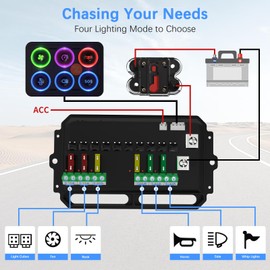 MaySpare Switch Panel Upgraded Multicolored Toggle Momentary Pulse Switch Panel,Electronic Relay System for Yachts Trucks Off-Road Vehicles RVs SUVs UTVs ATVs- IP68 Waterproof (6 Gang Switch Panel)
