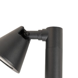 Qazqa - Modern Outdoor Bollard Black 30 cm IP44 Adjustable - Ciara I Outdoor Lighting - Aluminium Oblong - LED Suitable for GU10