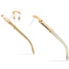 HEPIDEM 100% Really Buffalo Horn Handmade Glasses Frame Square Rimless