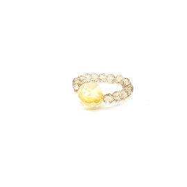 Citrine Natural Crystal Ring, November Birthstone Ring, November Birthday gift, Real Citrine Stretchy Ring, Citrine Gemstone Jewellery (Small)