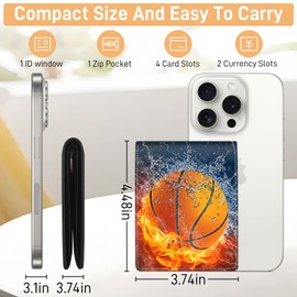 Teen Boys Wallet for Kids - Basketball Kids Wallet for Boys Leather Credit Id Card Cash Holder Rfid Blocking Zipper Cool Funny with Coin Pocket Id Window Bifold Sports Design for Teen Birthday Gifts