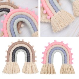 WOWOWO Rainbow Handmade Woven Nordic Children's Room Wall Hanging Home Decoration