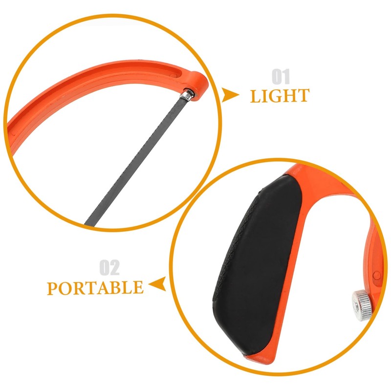 SHINEOFI 1 Set Mini Hacksaw with Replacement Blades Ergonomic Handle